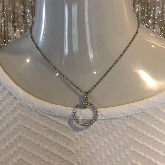 PARK LANE SILVER CRYSTAL PAVE CREST NECKLACE - Picture 3 of 9